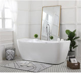 Indoor Modern 67 inch Soaking Bathtub in Glossy white - 67x30.7x25.5