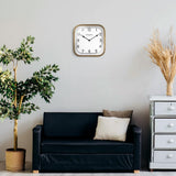 Presentime & Co 10" Anton Vintage Square Clock, Silent No Ticking, Wall & Mantel 2 in 1 Clock, Desk and Shelf Clock