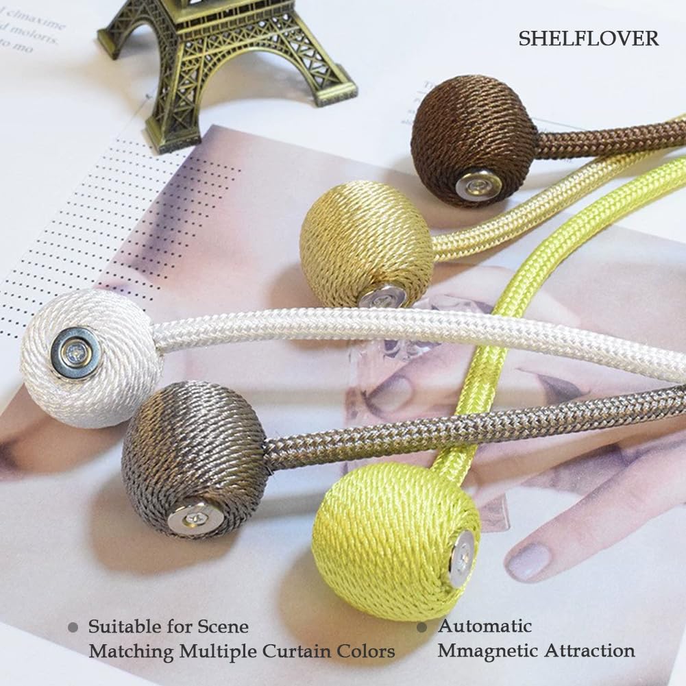 Magnetic Curtain Tiebacks 2pcs, Curtain Buckles Holders Living Room Home Window Treatment Decorative, Thicken