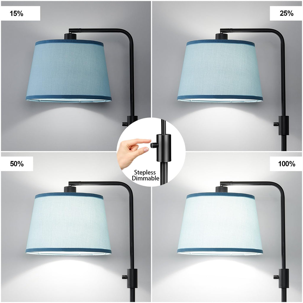 Upgraded: Dimmable Black Floor Lamp, 1000 Lumens LED Edison Bulb Included, Arc Black Floor Lamps Modern Standing Lamp