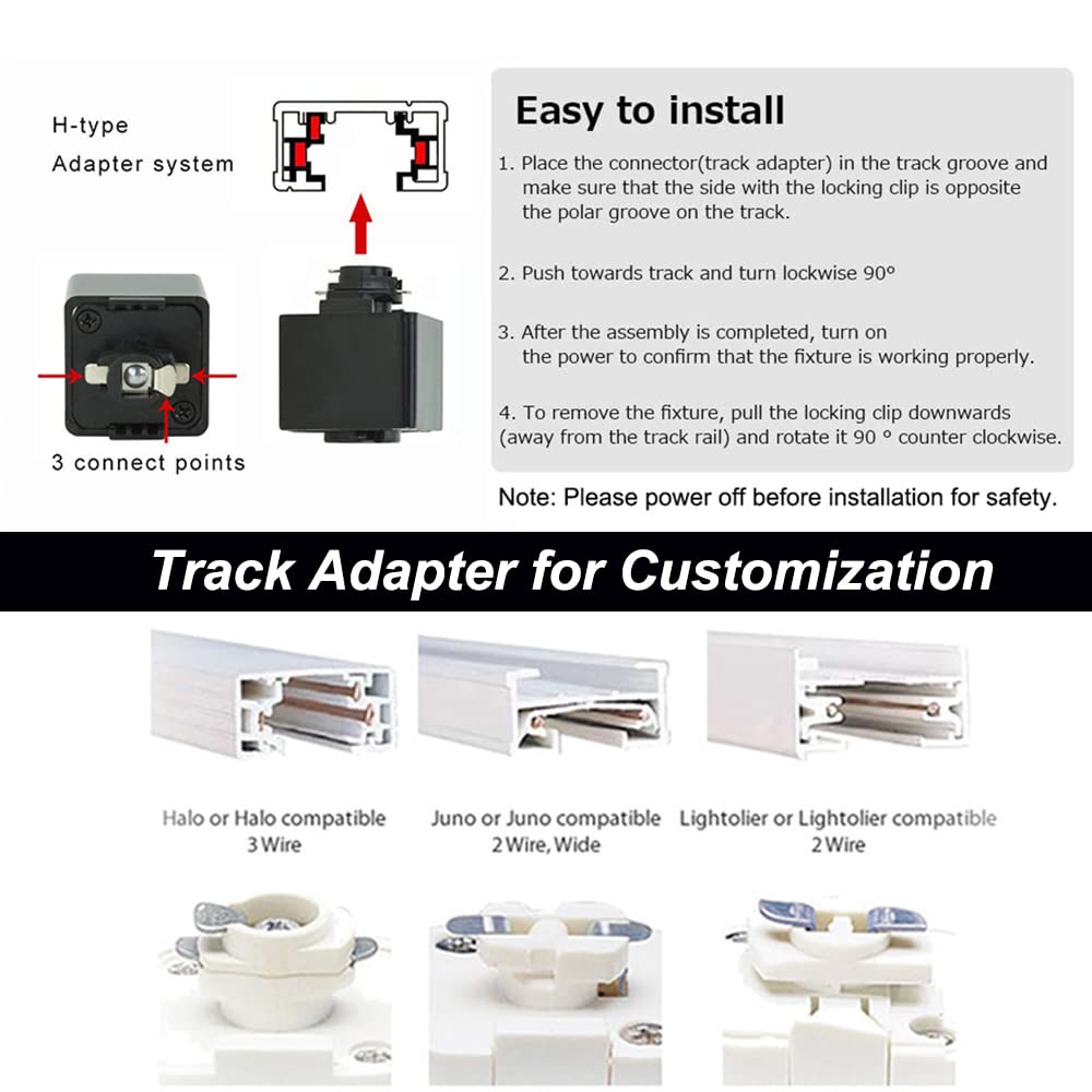 H System Track Lighting Heads, Vintage Loft Design Track Lighting Heads with Flexible Light Arm, Black Basket Cage