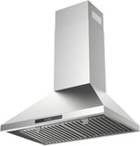 30 Inch Stainless Steel Under Cabinet Range Hood 800 CFM 3 Speed LED Lights, Charcoal Filter