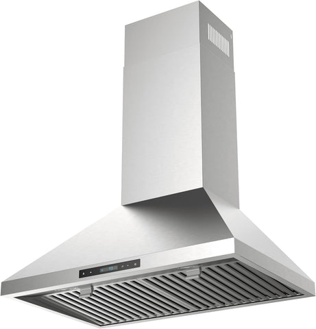 30 Inch Stainless Steel Under Cabinet Range Hood 800 CFM 3 Speed LED Lights, Charcoal Filter