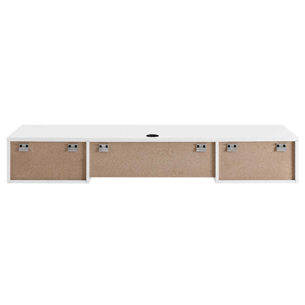 Render Mid-Century Modern, Wall Mount Office Desk, White