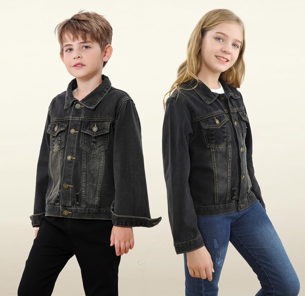 Toddler Jean Jacket for Girls and Boys Long Sleeve Denim Jacket