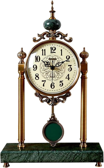 Mantel Clock for Living Room Decor Above Fireplace,Mantle Clocks for Fireplace,Vintage Mantel Clock with Pendulum,Anniversary Clock,Antique Clocks,Farmhouse Clocks,Desk Clock A134-B0991KXBFY