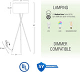 Sadie 60" Modern Tripod Floor Lamp with Honey Beige Linen Drum Shade