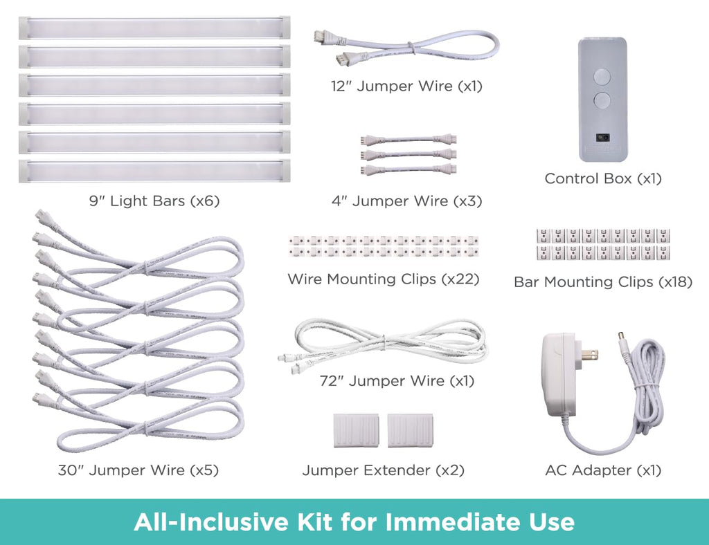 Under Cabinet Lighting Kit, Motion Sensor, Dimmable, Linkable, 3 Color Settings, Tool-Free, Pantry, Cabinets