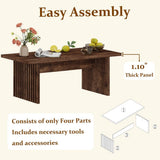 Coffee Table, Farmhouse Wood Center Table, Rectangle Mid-Century Living Room Tables