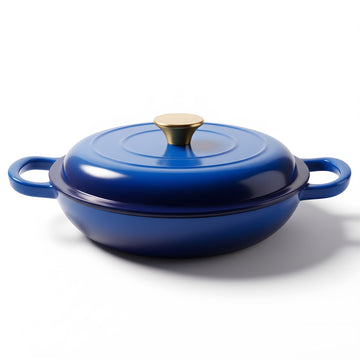 Dutch Oven Enameled Cast Iron with Lid - Big Dual Handles - Oven Safe up to 500°F - Classic Round Pot for Versatile