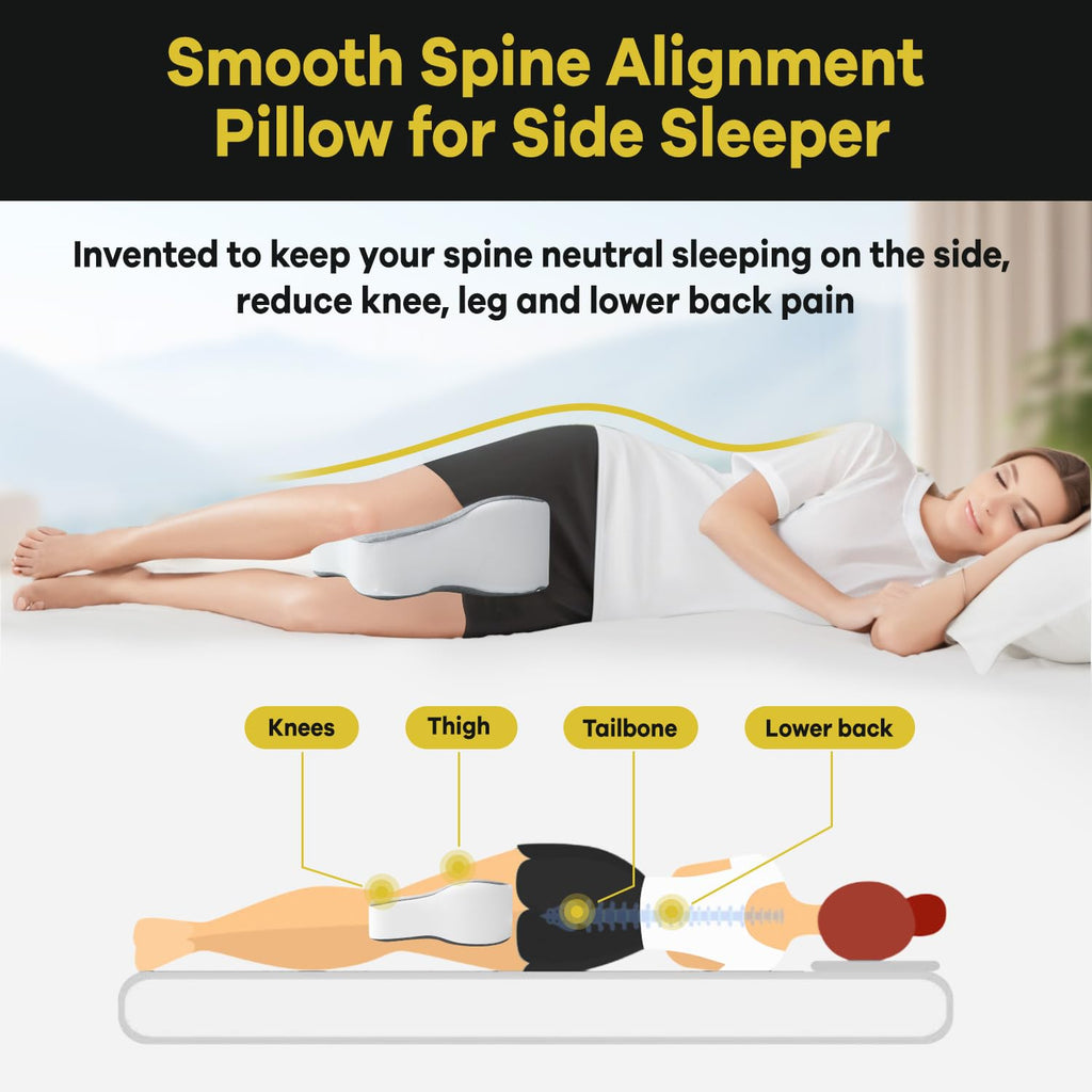 LongKneePillowforSideSleepersSeparatesFullThighsforAlignment