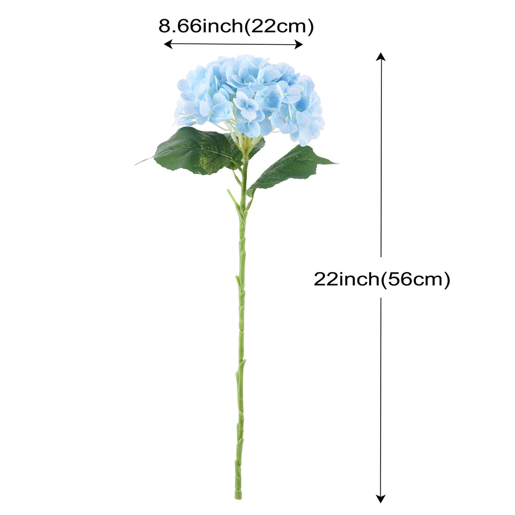 5pcs Real Touch Artificial Hydrangea, Baby Blue