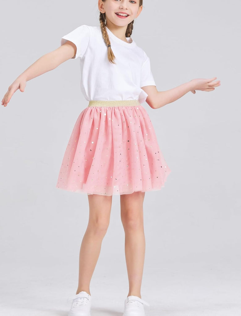 DaniChins Girls' Layered Tutu Tulle Birthday Party Dance Skirts
