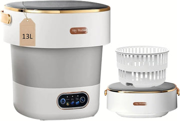 Portable Washing Machine with Spin Basket, Upgraded 16L Foldable Mini Washer【5-Min Wash・3-Min Spin・1-Year Manufacturer