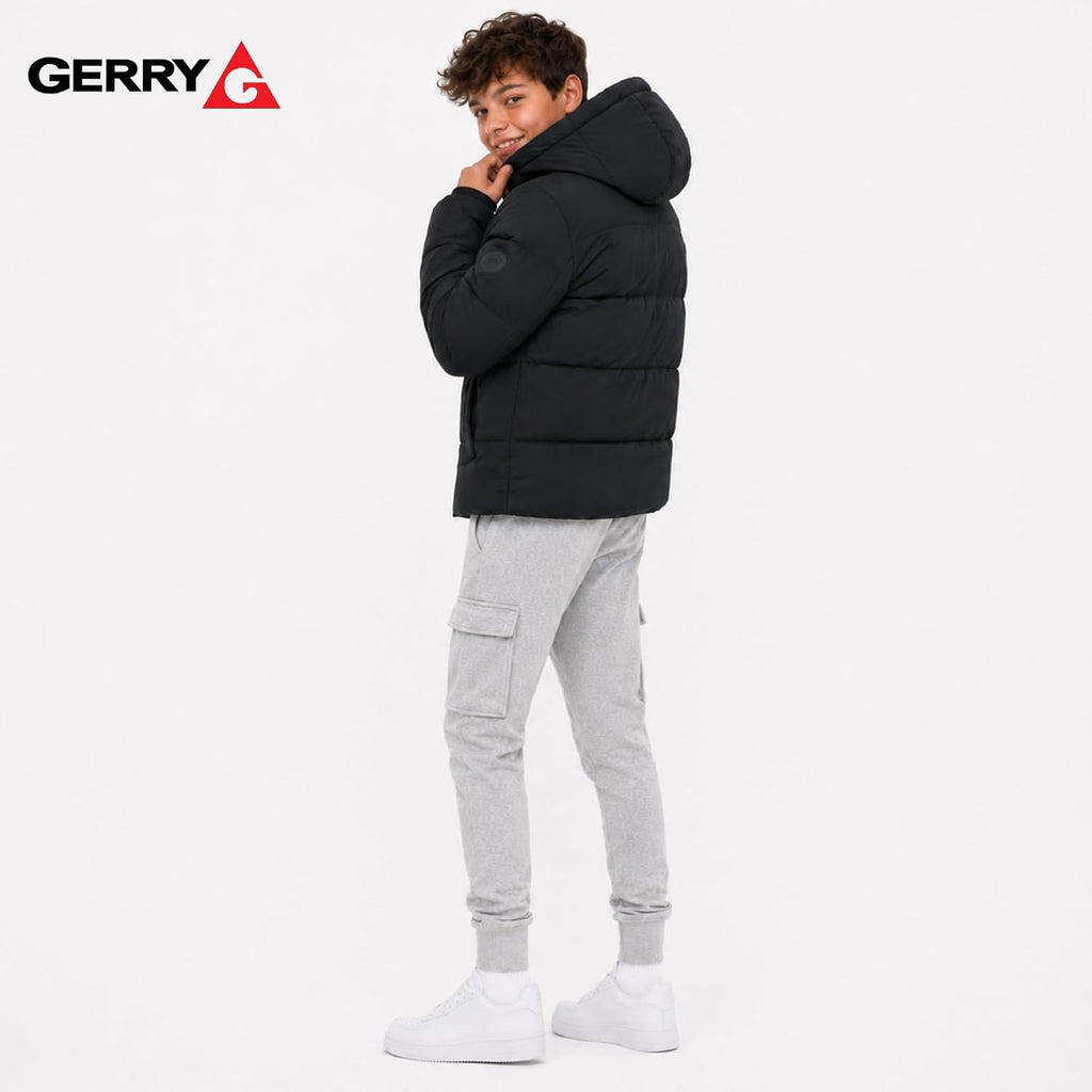 Boys Heavyweight Puffer Jacket - Sherpa Lined Winter Coat with Hood