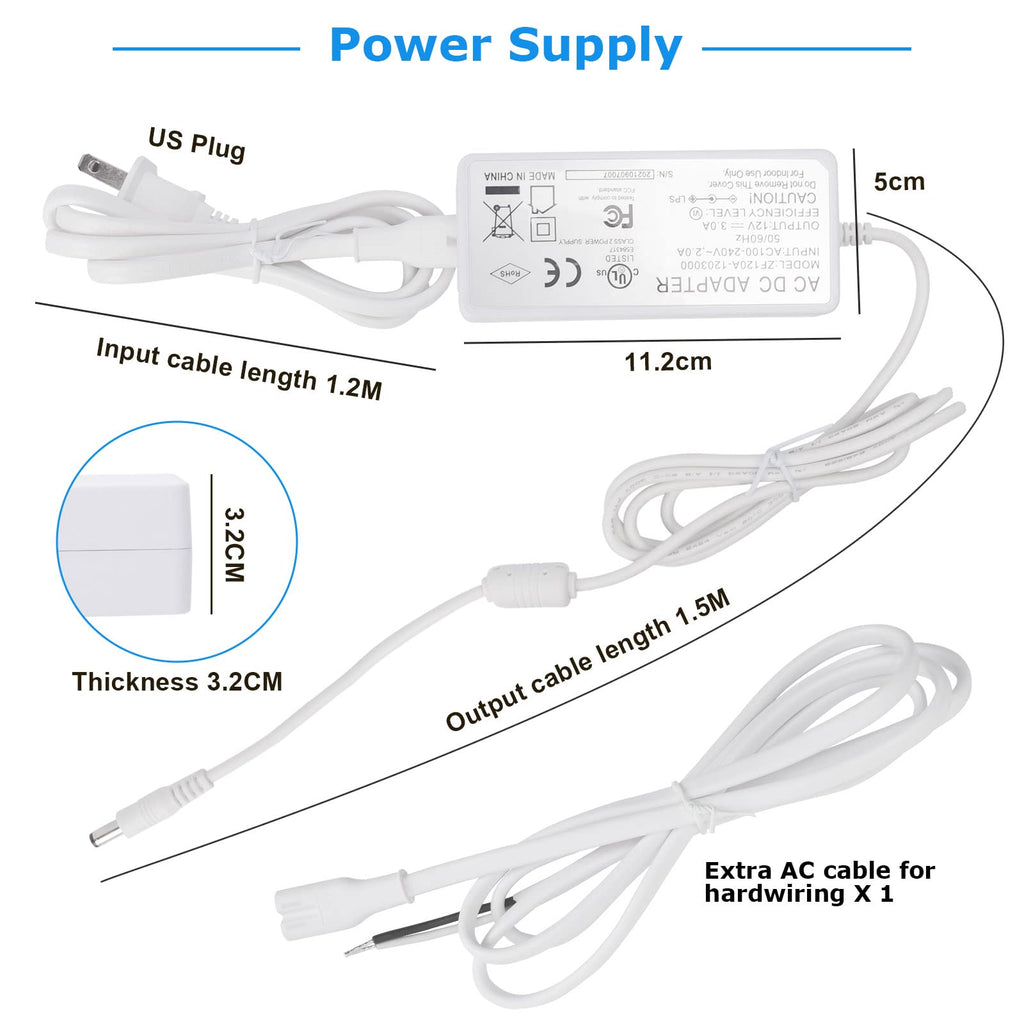 Under Cabinet LED Lighting Kit, Super Bright, 6 PCS 12" Slim Light Bars, 31W 2000 Lumen, Dimmable, Plug or Wired