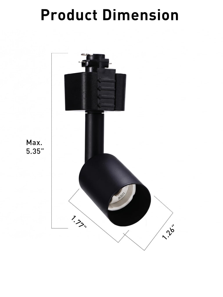 12 Pack] H Type Track Lighting Heads to Gu10 Base Socket Light Direction Adjustable,Black