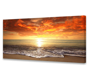 Canvas Prints Wall Art Sunset Ocean Beach Pictures Photo Paintings Bedroom Home Decorations Stretched and