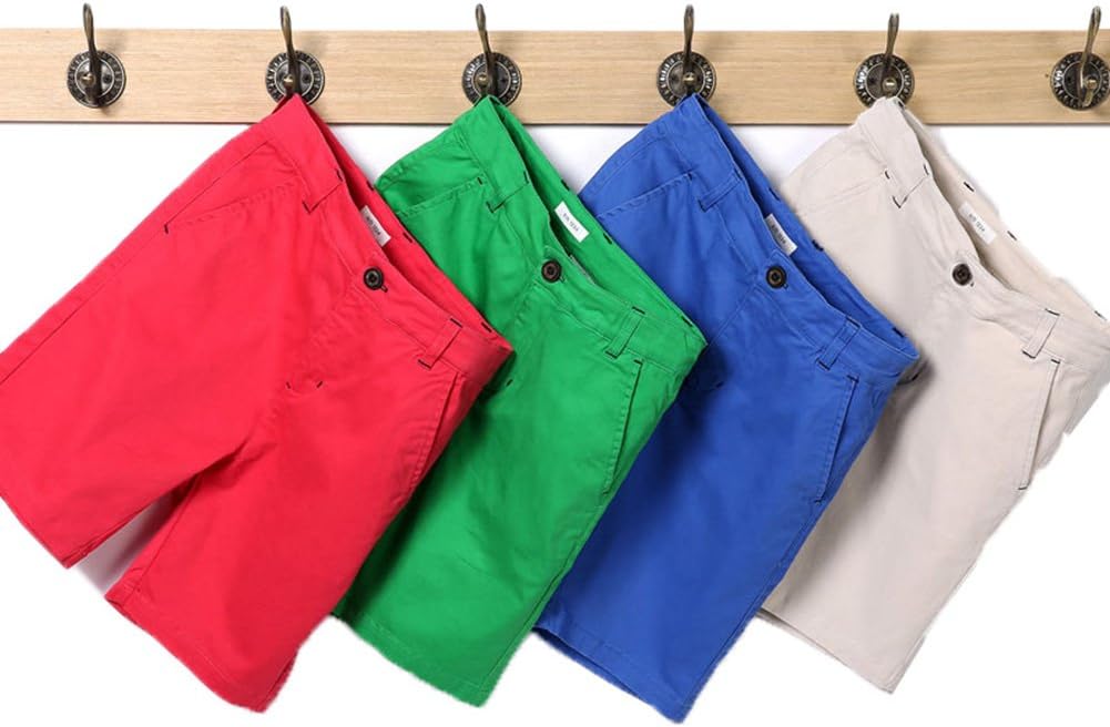 Boys Shorts with Adjustable Waist School Chino Shorts for Kid, 6 Colors to Choose