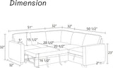 Sectional Sleeper Sofa with Pull Out Bed, L Shaped Pull Out Couch with Storage Chaise