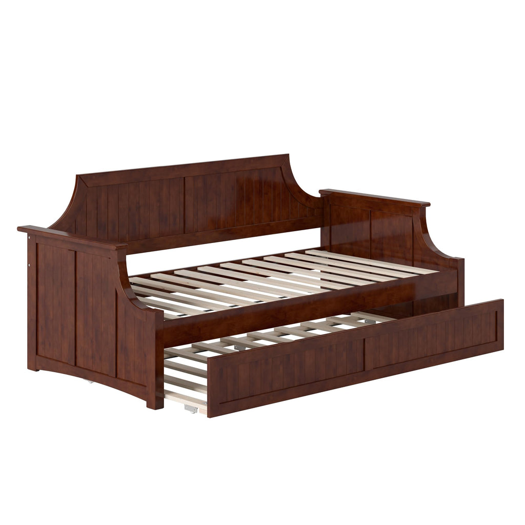 Cambridge Twin Wood Daybed with Twin Trundle, Walnut