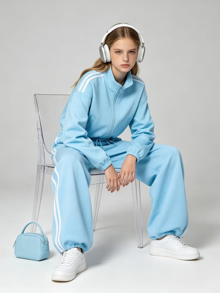 Outfits 2 Piece Lace Neck Long Sleeved Top and Pants Pants Set Teen Clothes