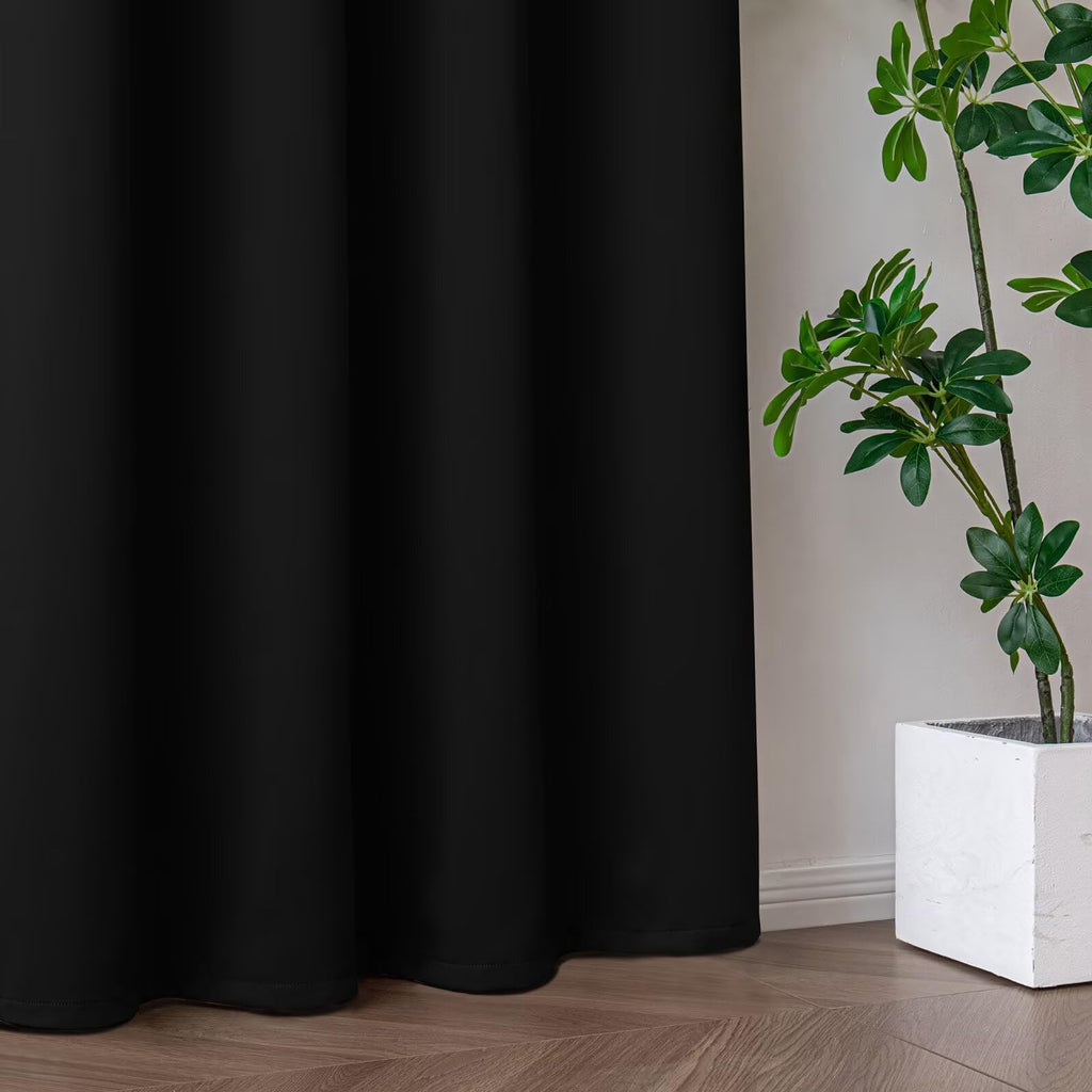Blackout Curtains Black 100" W x 84" L