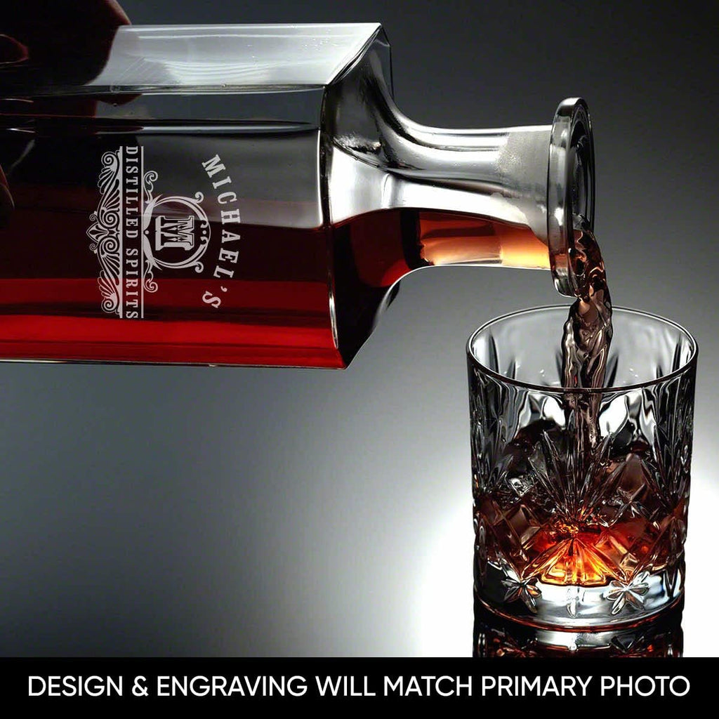 Custom Whiskey Decanter Presentation Set - Set of 6