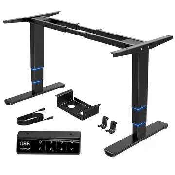 3-Stage Dual Motor Electric Standing Desk Frame, 265 lbs, Black