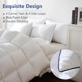 Feather Down Fiber Comforter Queen, 100% Cotton Ultra Soft Fluffy Duvet Insert Queen
