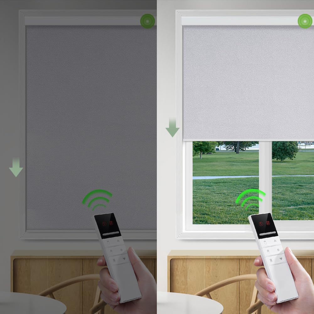 Motorized Blackout Roller Shades Remote Control Rechargeable(82026E)