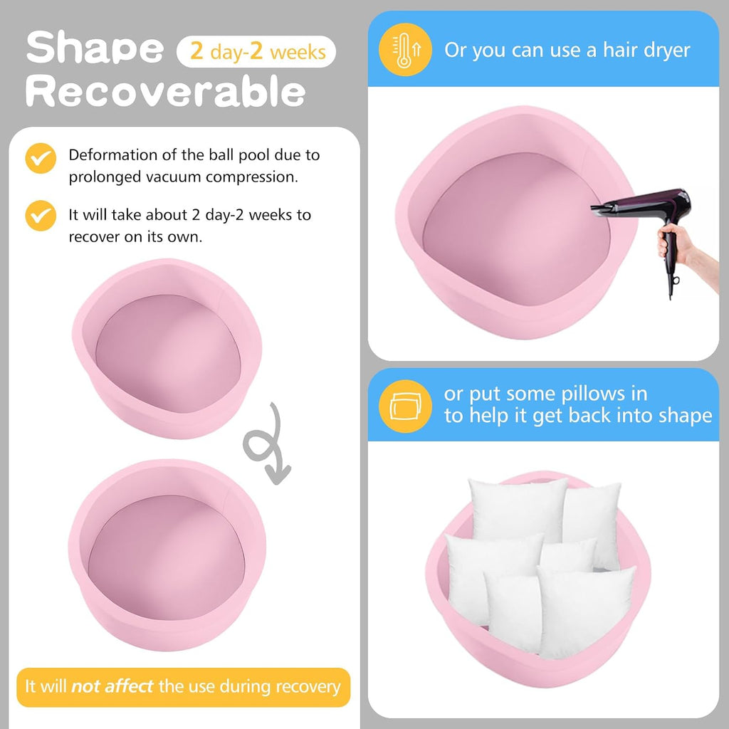 Foam Ball Pit, 35.4"x 11.8" Ball Pits for Toddlers-Pink