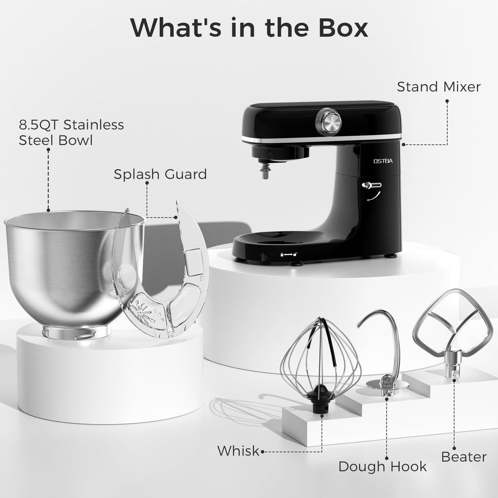Stand Mixer, 6 Speed Tilt-Head Electric Kitchen Mixer with 6.3QT Bowl