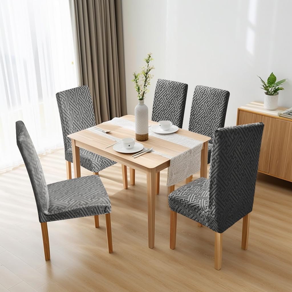 Chair Covers, Dining Room Chair Covers, Anti-cat Scratch, Washable, Regular Size, Chair Covers 4 Pack, Meeting