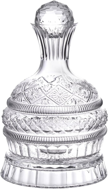 Decanter,1600ml Rotatable Glass Whiskey Decanter with Stopper