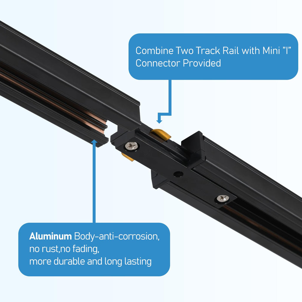 Plug in Track Lighting with Power Cord, 4-Light Black