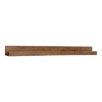Levie Modern Floating Wall Shelf Picture Frame Holder Ledge, Rustic Natural Wood