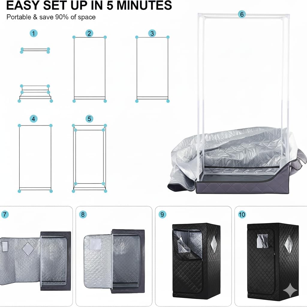 Infrared Red Light Therapy Sauna, Portable Steam and Infrared Sauna for Home, Full Body Sauna Tent for Relaxation