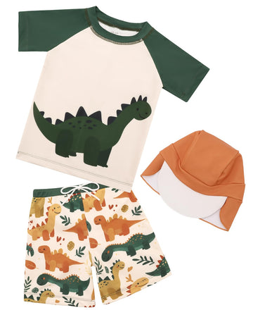 Piece Boy Swimsuit, Boys' Rash Guard Sets, Bathing Short Sleeve Swimwear ST-K01