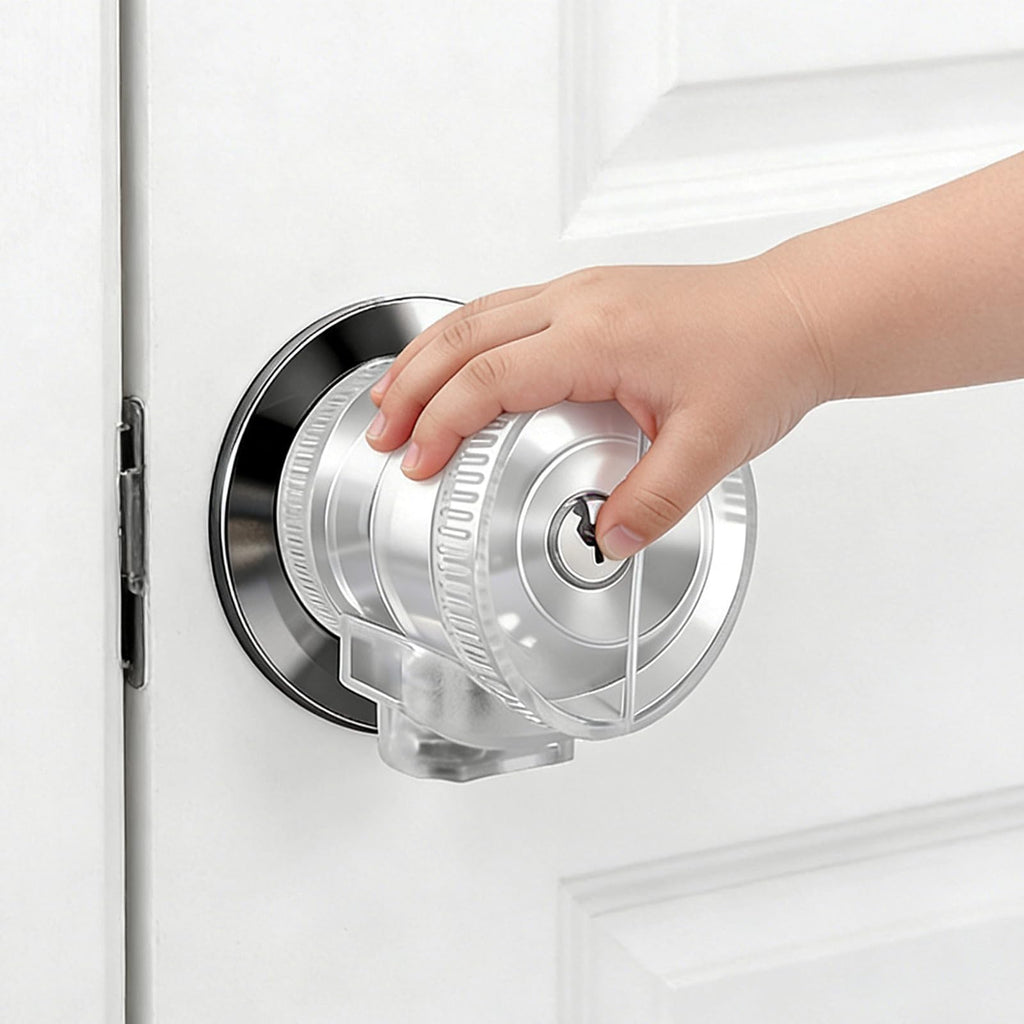 Door Knob Safety Self-locking Cover for Kids,Prevent Childproof Opening,Easy Install&Use,Child Safety Guards & Locks
