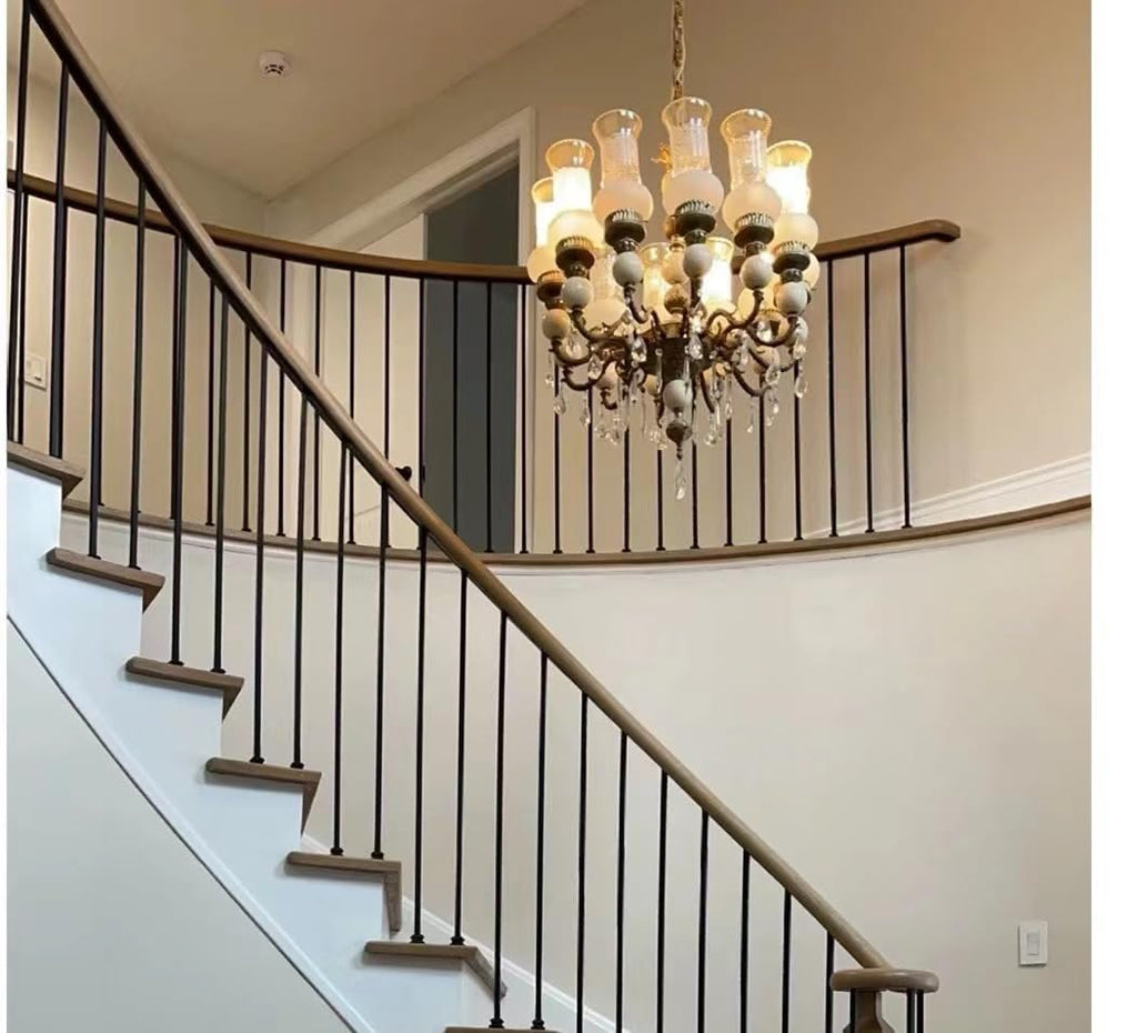16 Pack Iron Balusters for Staircase Interior Square Hollow Stair Spindles 1/2" Iron Straight Balusters with 32