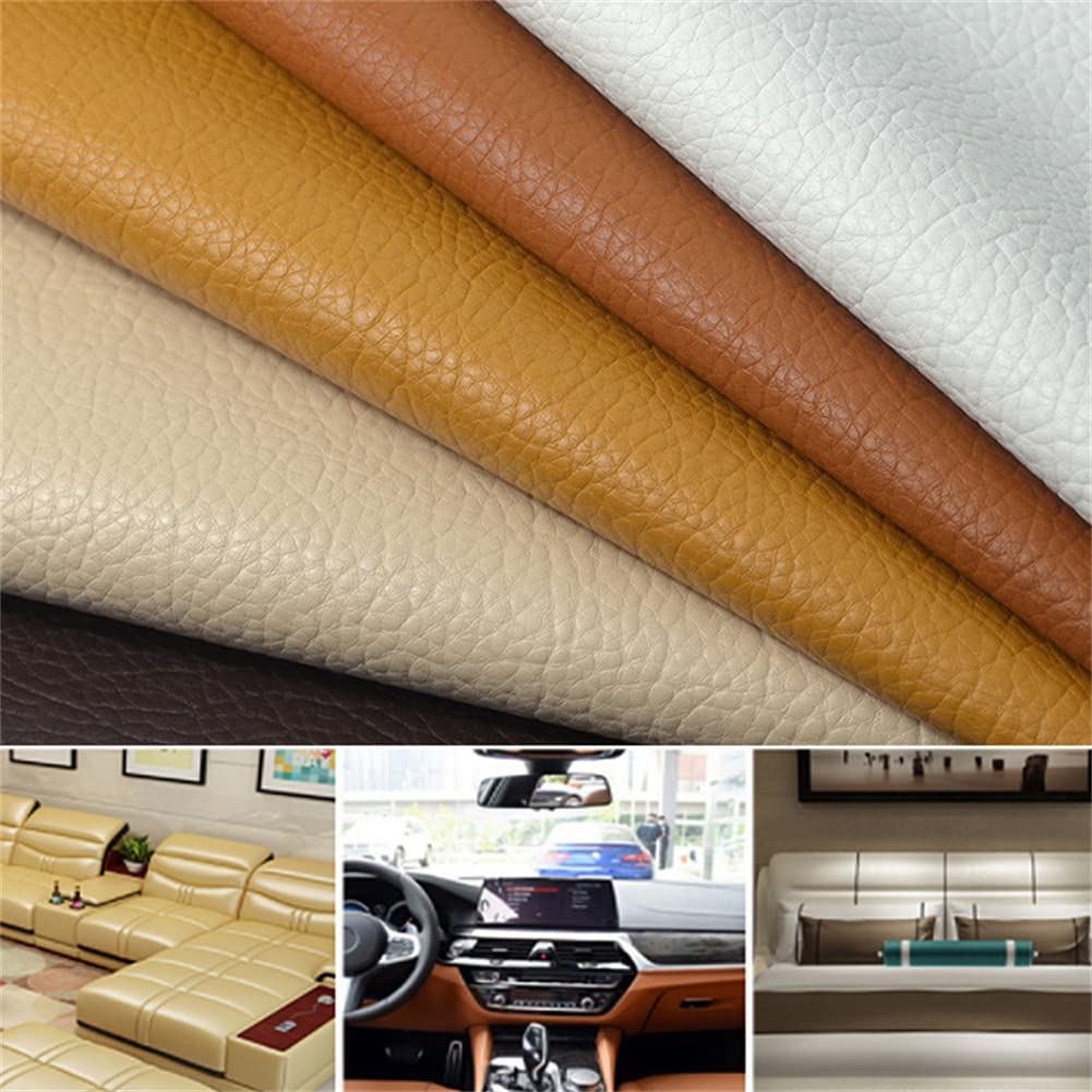 Faux Leather Material 2 Yards 54" x 72" Soft Solid Color Synthetic PU Fabric 0.7 mm Thick for Upholstery Leather