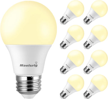A19 LED Light Bulbs 60 Watt Equivalent, 90 CRI, Dimmable, Warm White 3000K, 760 Lumens, E26 Base, 120V, 8W LED Bulbs