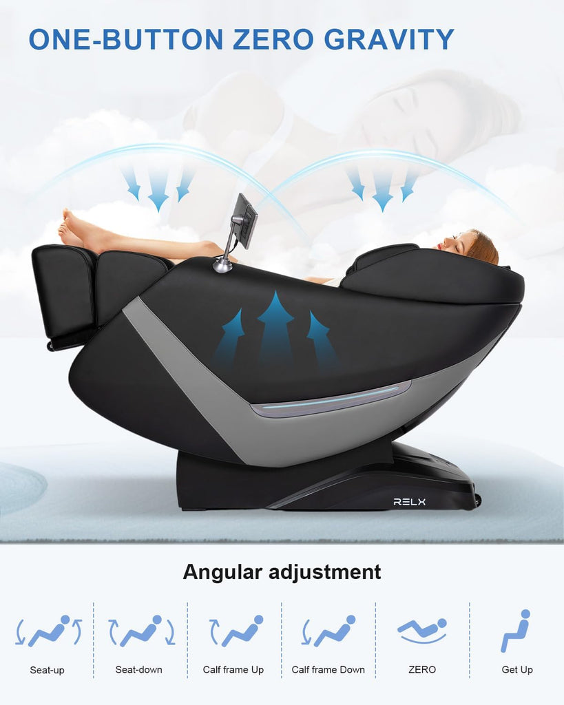 Massage Chair Full Body, Shiatsu, Airbag Massage, SL-Track, Black | Zero Gravity Massage Chair with 13 Modes, Body