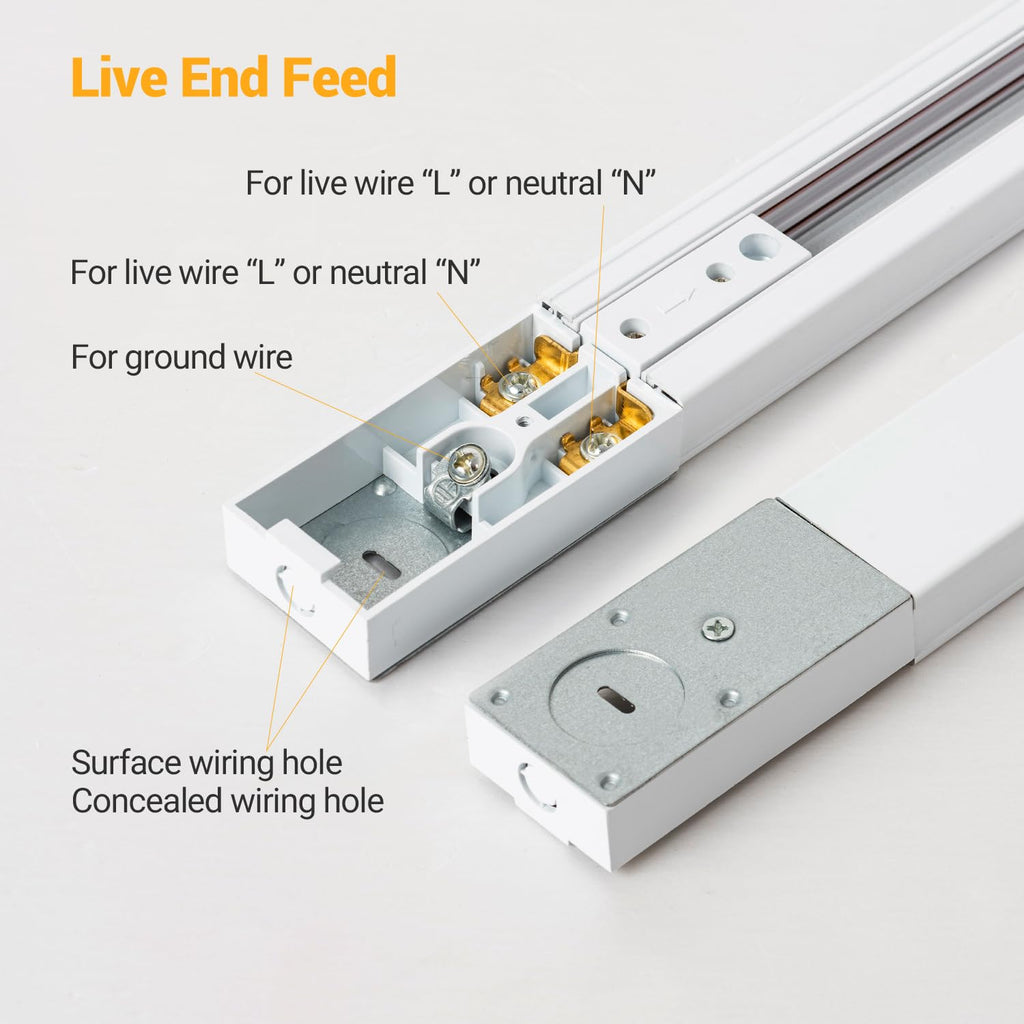 LED Track Lighting Kit with 13FT H Type Track Rail, White