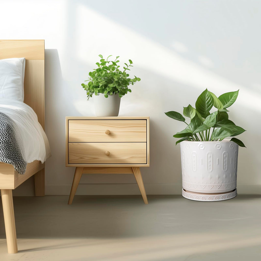 Ceramic Pots for Plants 12 Inch - Large Ceramic Planters for Indoor Plants Outdoor Modern Flower Pot with Drainage