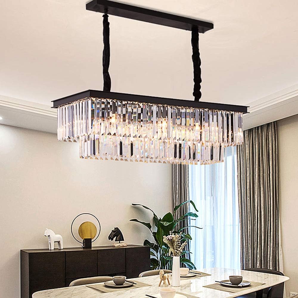 Inspired Odeon Style Rectangular Crystal Linear Chandelier L39.4" W10.2" - A107-B07CWMH6YJ