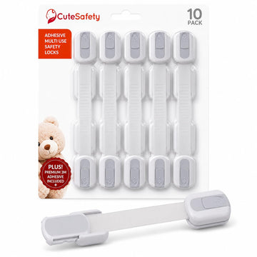 Cabinet Locks Baby Proofing, Child Proof, 10 Pack, Gray