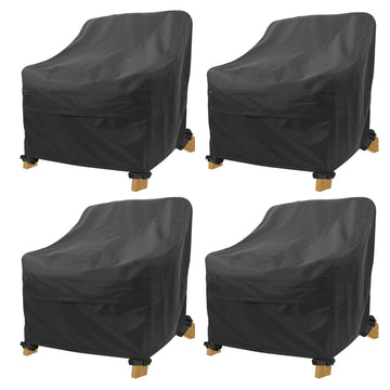 Adirondack Chair Covers 4 Pack - Waterproof Outdoor Chair Covers (28"L x 31"D x 36"H, Black) Furniture Non Fading