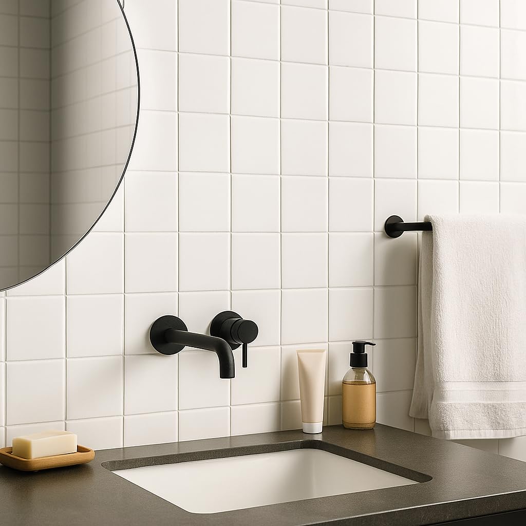 5 sq.ft. White 3x3 Porcelain Tile - Polished Square Mosaic Backsplash, Bathroom Walls, Showers, Countertops, Pools